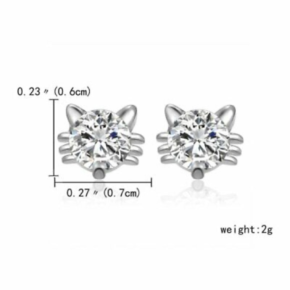 NEW RESTOCKED Dog/cat diamond earrings stud - Picture 2 of 3